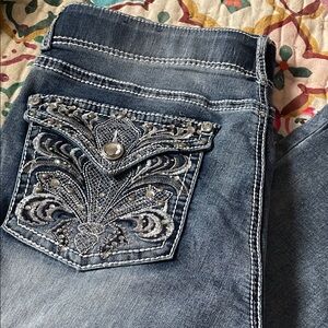 Apt 9 Embroidered Bootcut Blue Jeans